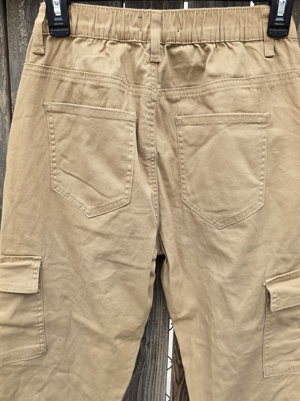 Women's Cotton Khaki Hiking Cargo Jogger Pants Elastic Waist Size M - Picture 4 of 8